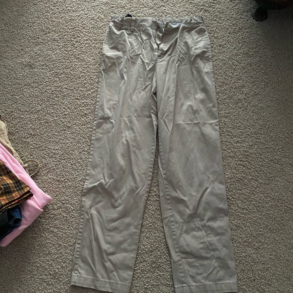 Lands end kids beige khaki pants 16/20 Husky